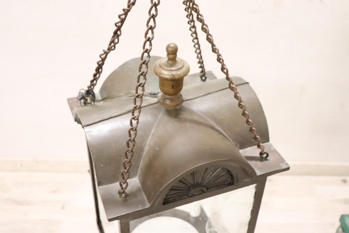 Italienische Laterne aus Eisen, Anfang des 20. im Angebot 1