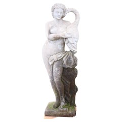 Vintage Early 20th Century Italian Large Garden Statue "Leda and the Swan"