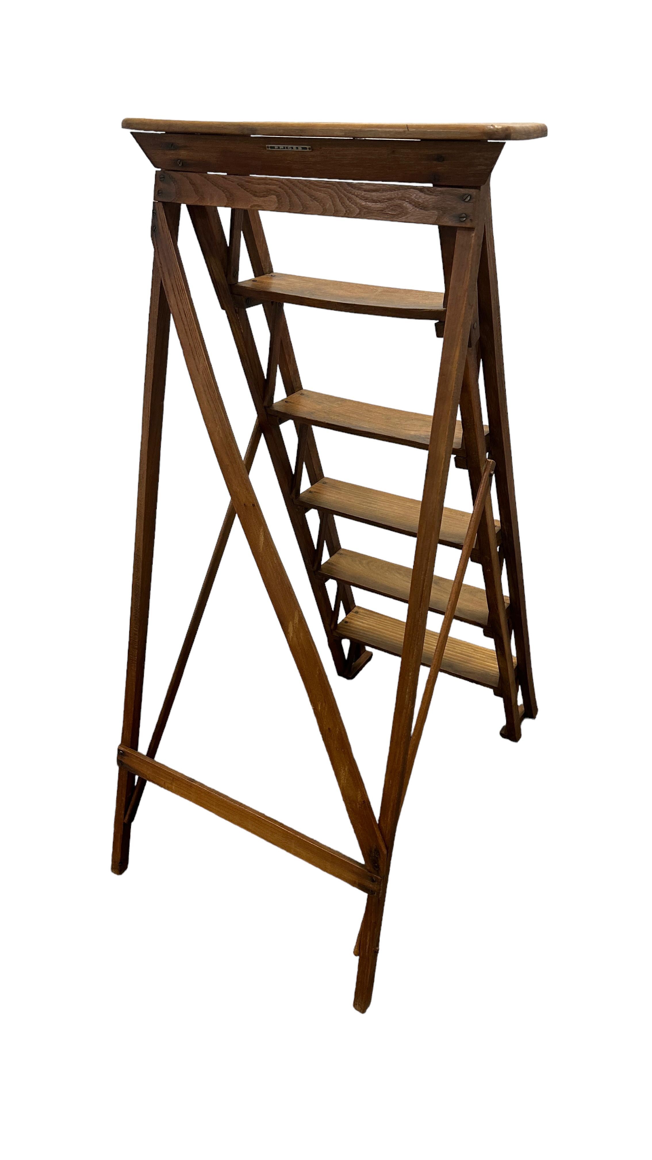 Early 20th Century Italian Library Ladder, Vintage 8