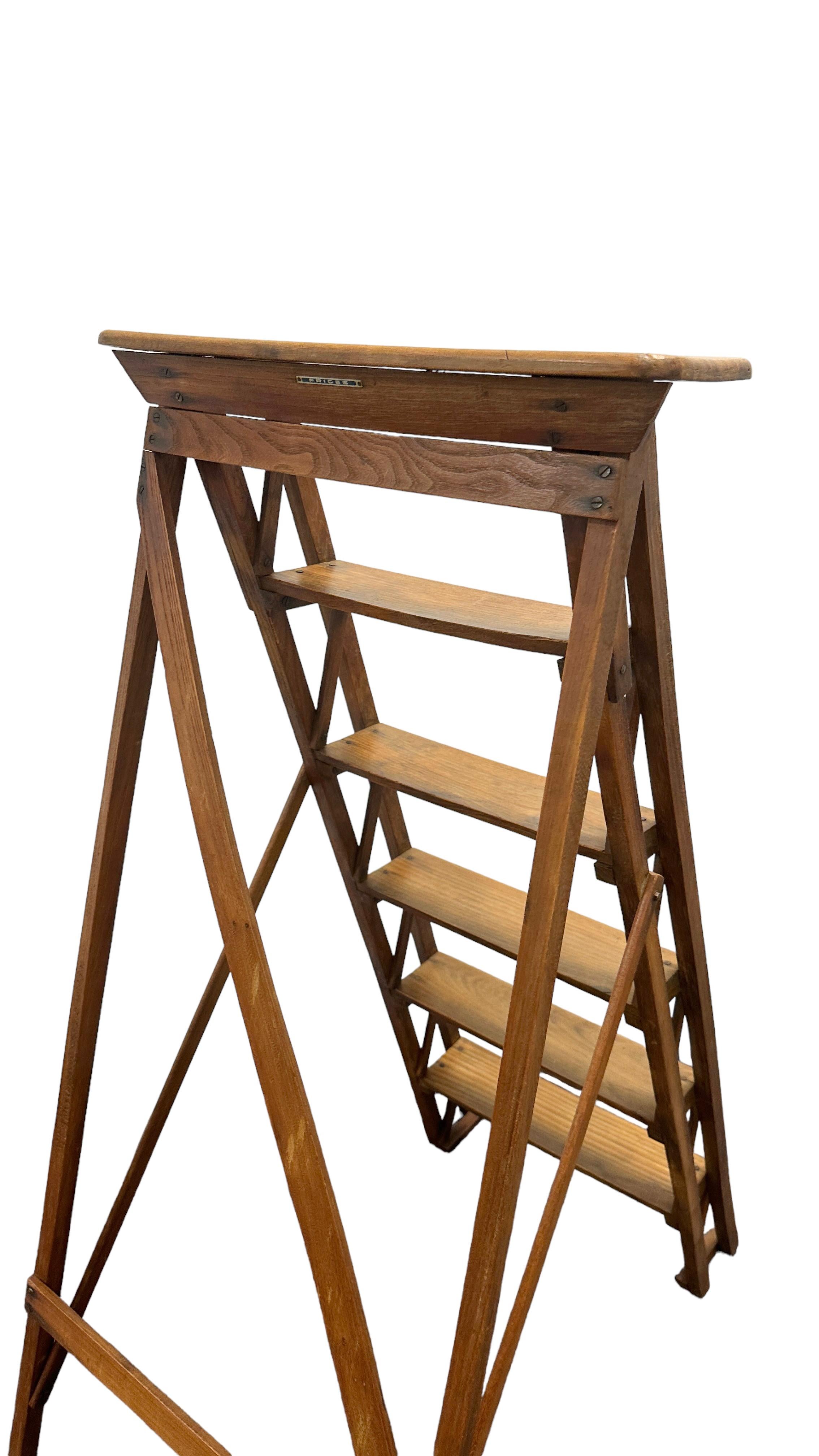 Early 20th Century Italian Library Ladder, Vintage 9