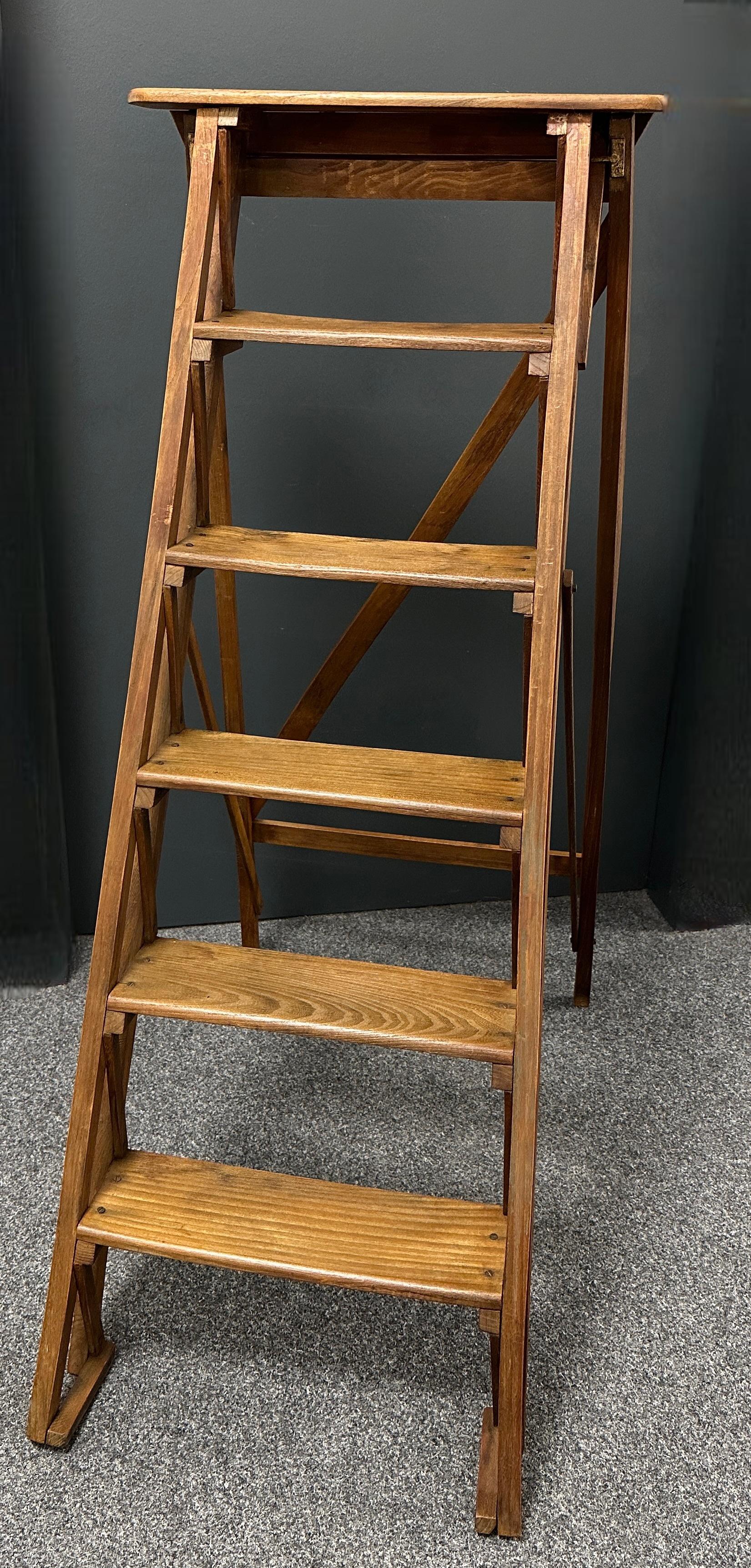 Early 20th Century Italian Library Ladder, Vintage 2