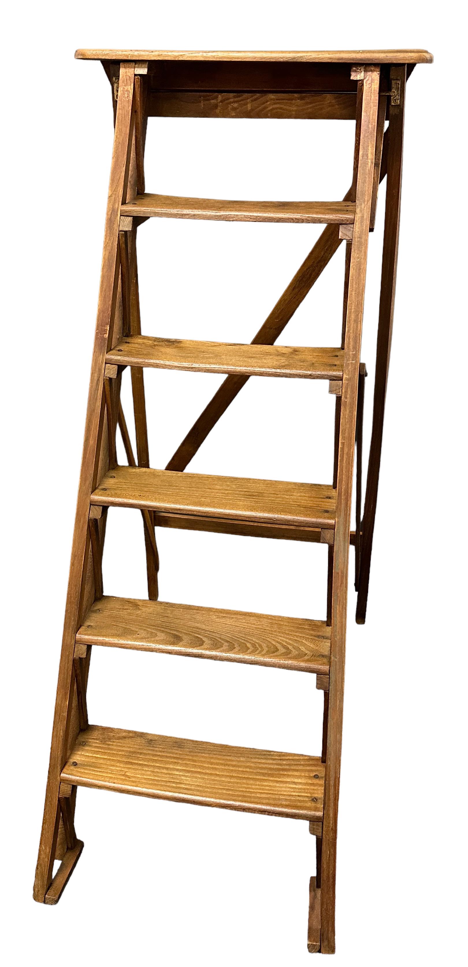 Early 20th Century Italian Library Ladder, Vintage 3