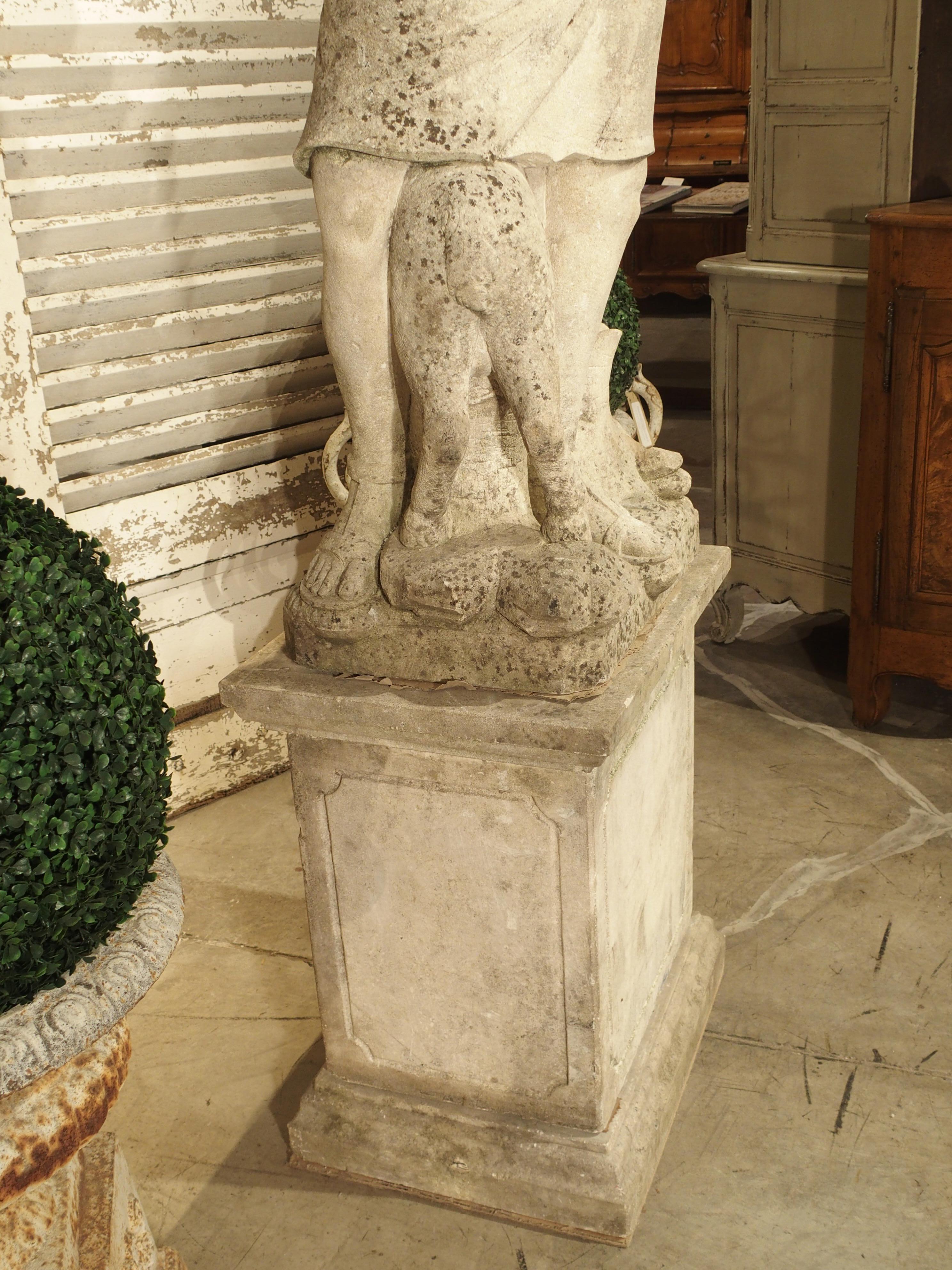 Early 20th Century Italian Limestone Statue of Diana the Huntress 3