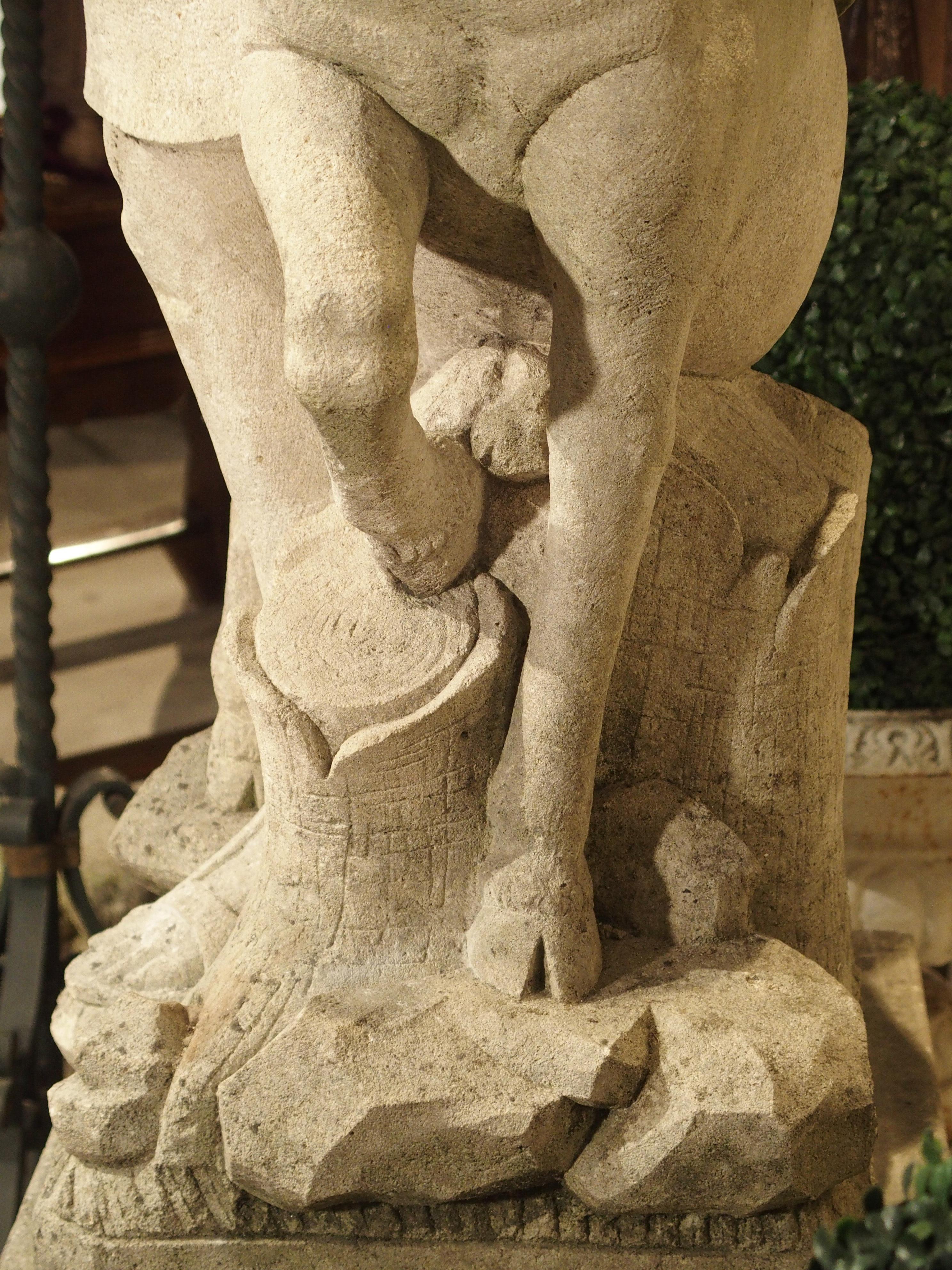 Early 20th Century Italian Limestone Statue of Diana the Huntress 4