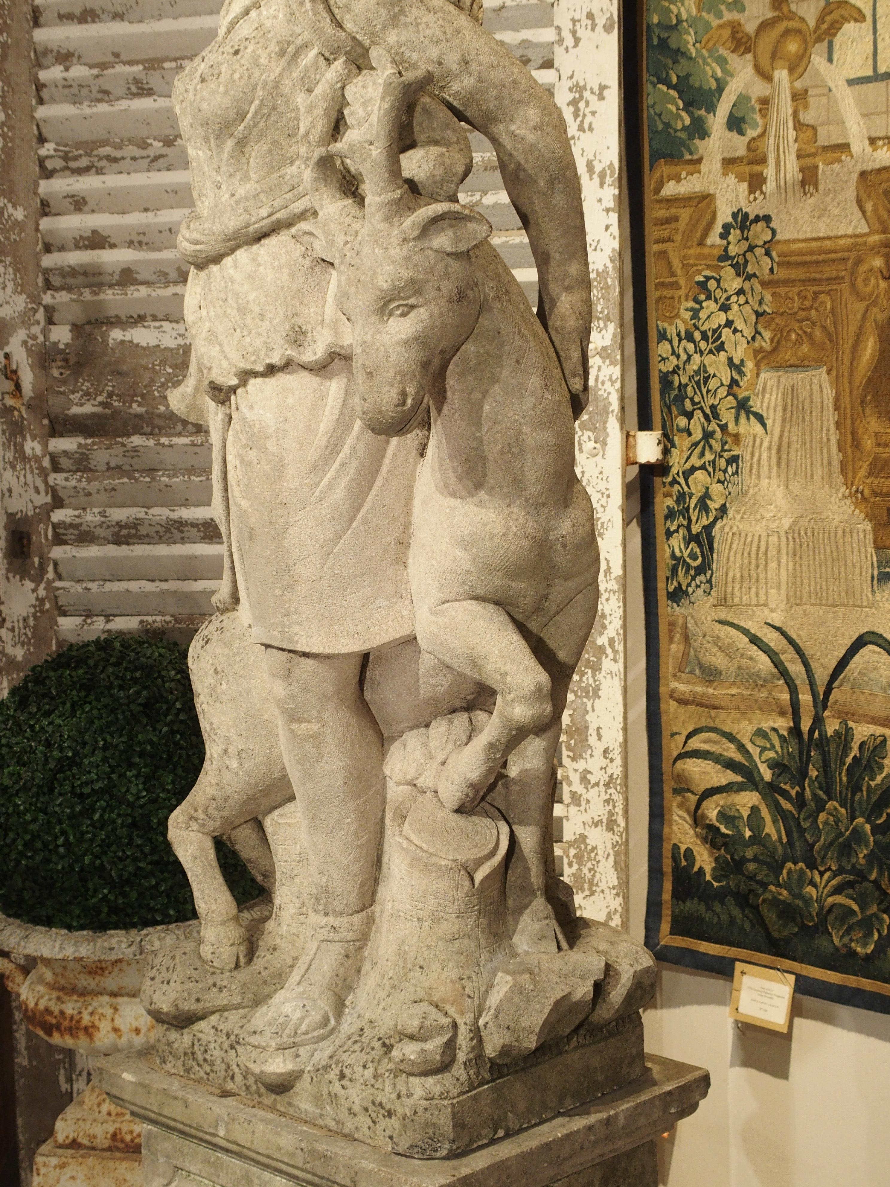 Early 20th Century Italian Limestone Statue of Diana the Huntress 8