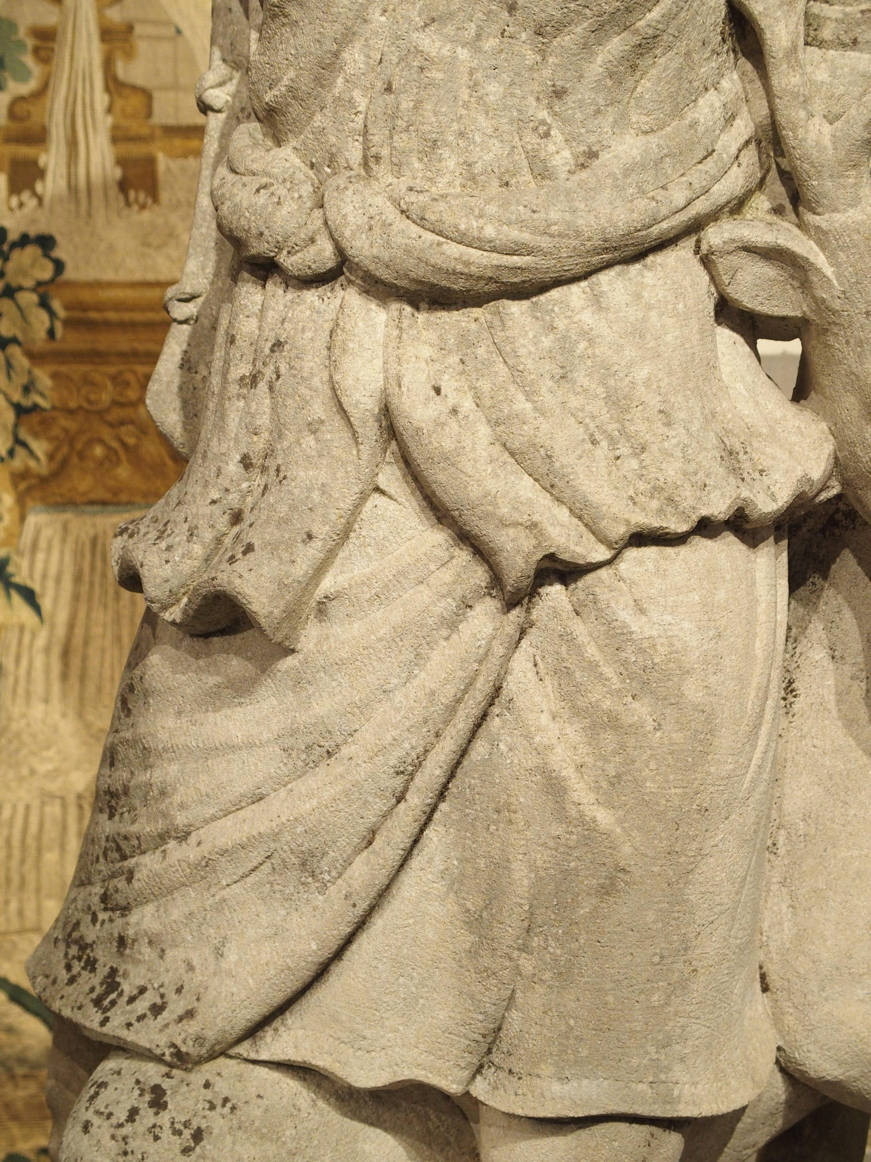 Early 20th Century Italian Limestone Statue of Diana the Huntress 1