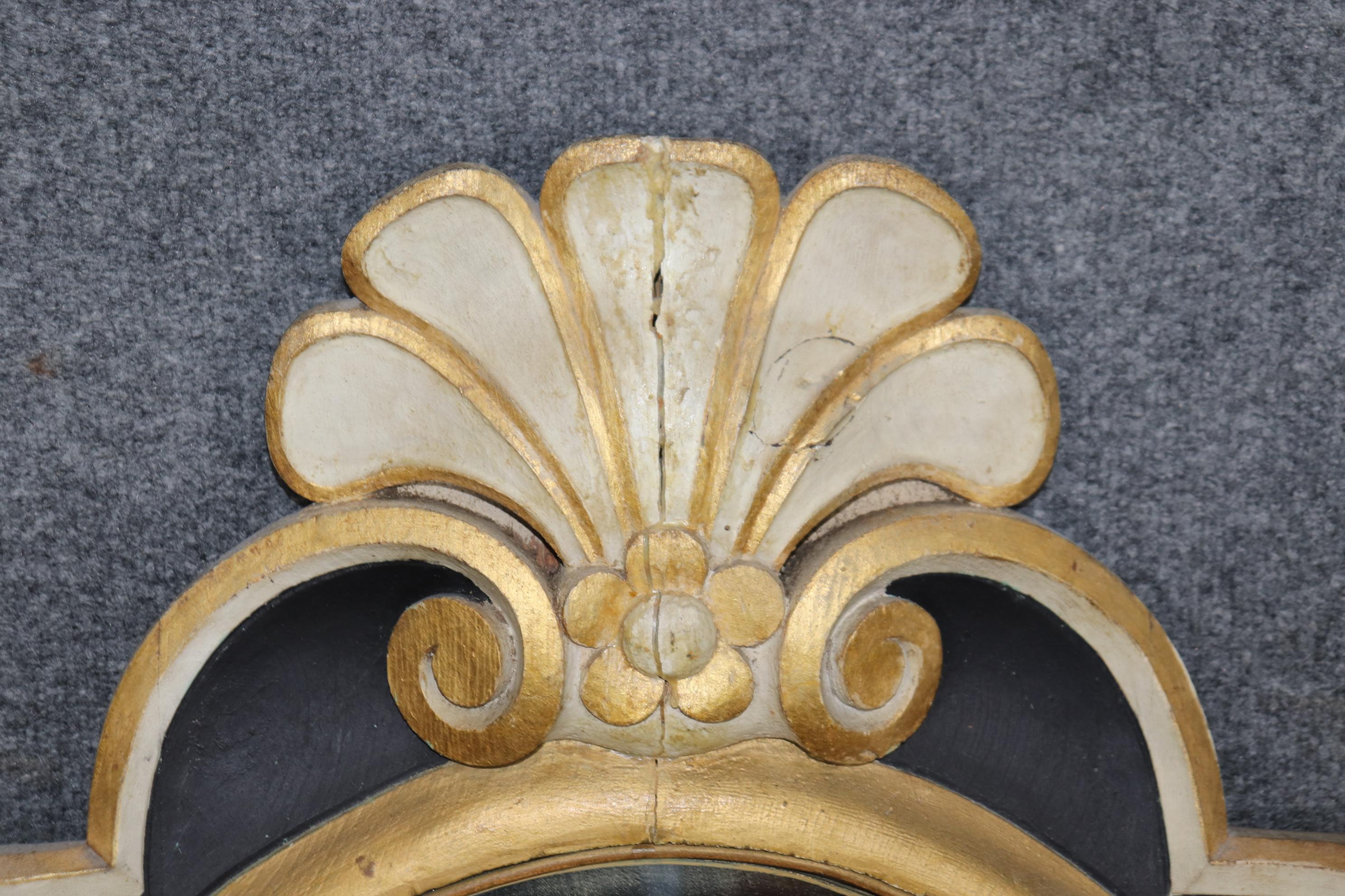 Anfang des 20. Jahrhunderts Italienische Leinen Fold geschnitzt Polychromed gotischen Spiegel (Neugotik) im Angebot