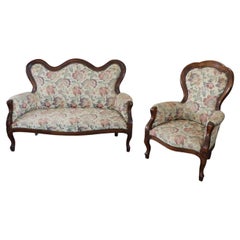 Early 20th Century Italian Louis Philippe Style Living Room Set or Salon Suite