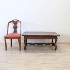 Early 20th Century Italian Louis XIV Style Coffee Table in Solid Walnut
