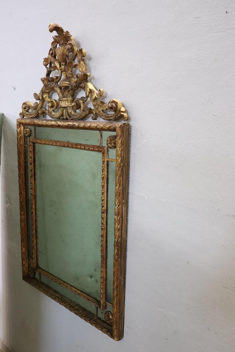 Early 20th Century Italian Louis XV Style Gilt Wood Wall Mirror For Sale 8