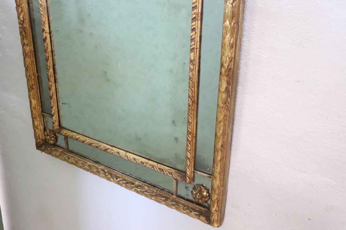 Early 20th Century Italian Louis XV Style Gilt Wood Wall Mirror For Sale 9