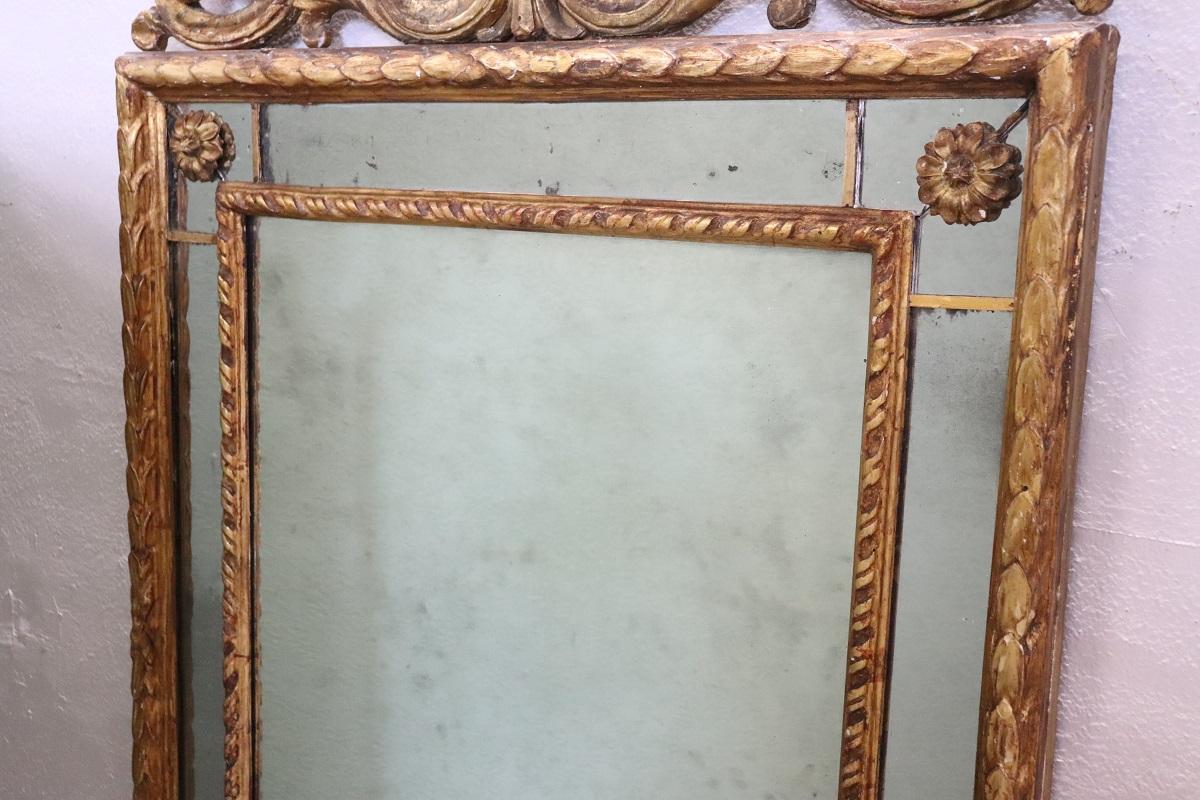 Early 20th Century Italian Louis XV Style Gilt Wood Wall Mirror For Sale 10