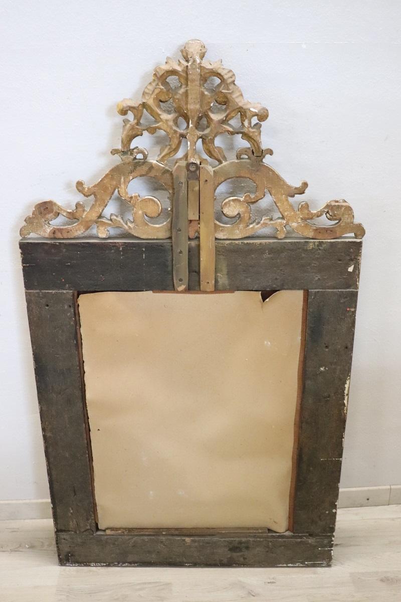 Early 20th Century Italian Louis XV Style Gilt Wood Wall Mirror For Sale 11