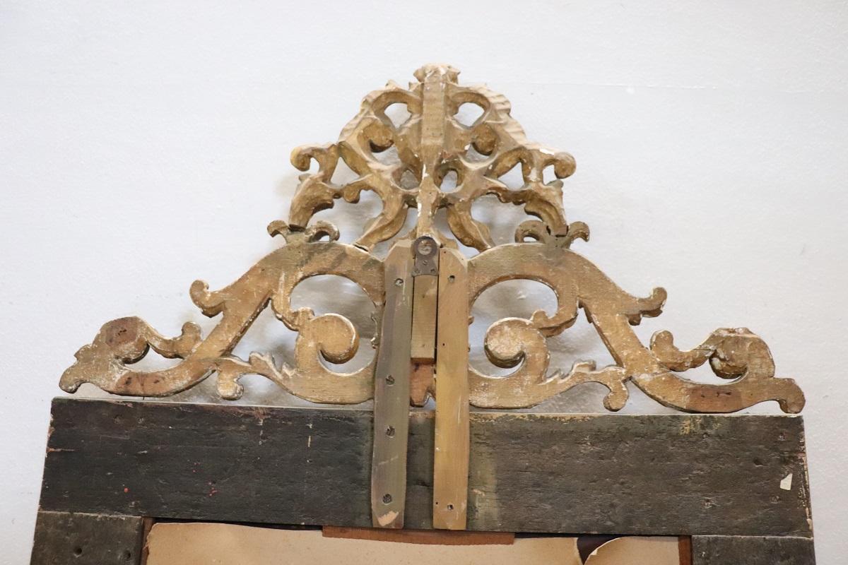 Early 20th Century Italian Louis XV Style Gilt Wood Wall Mirror For Sale 12