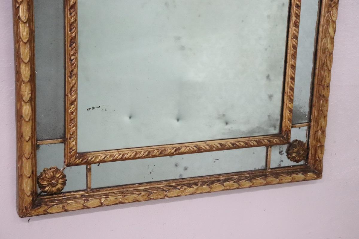 Poplar Early 20th Century Italian Louis XV Style Gilt Wood Wall Mirror For Sale