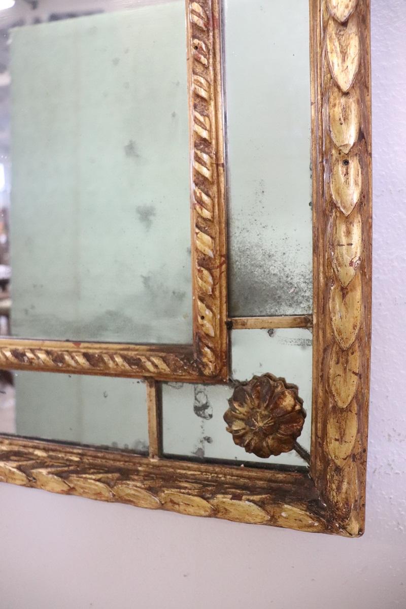 Early 20th Century Italian Louis XV Style Gilt Wood Wall Mirror For Sale 2