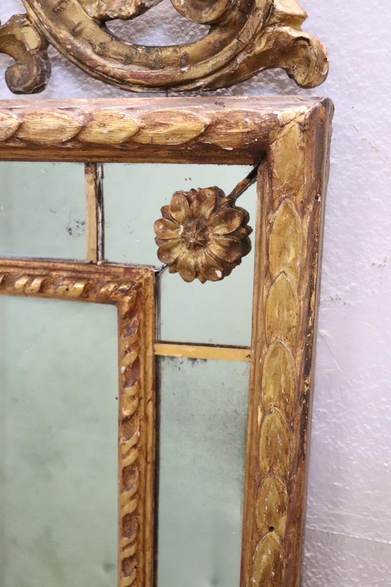 Early 20th Century Italian Louis XV Style Gilt Wood Wall Mirror For Sale 3