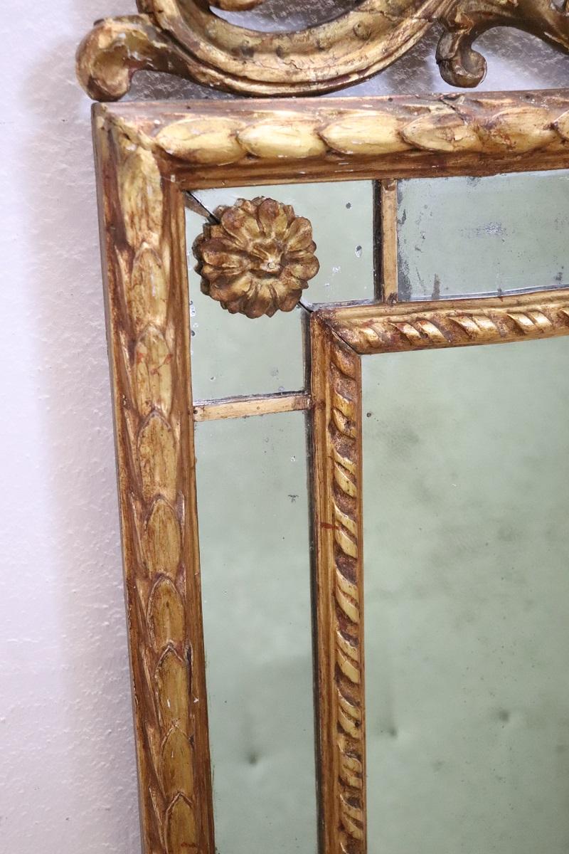 Early 20th Century Italian Louis XV Style Gilt Wood Wall Mirror For Sale 4