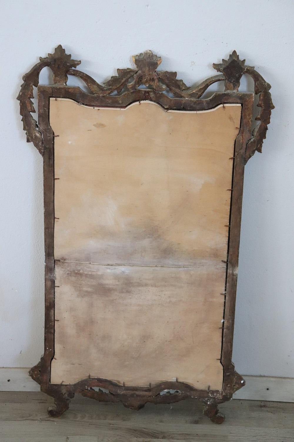 Early 20th Century Italian Louis XVI Style Carved and Gilded Wood Wall Mirror For Sale 5