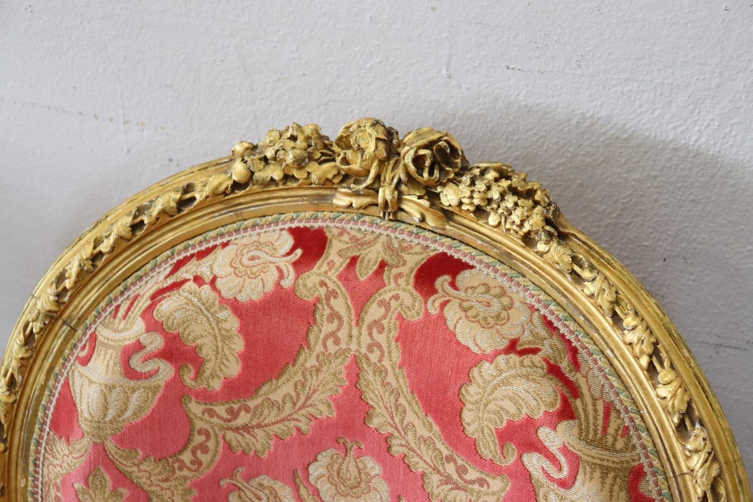 Vergoldetes Wohnzimmer- oder Salon-Set im italienischen Louis-XVI-Stil des frühen 20. Jahrhunderts im Angebot 5
