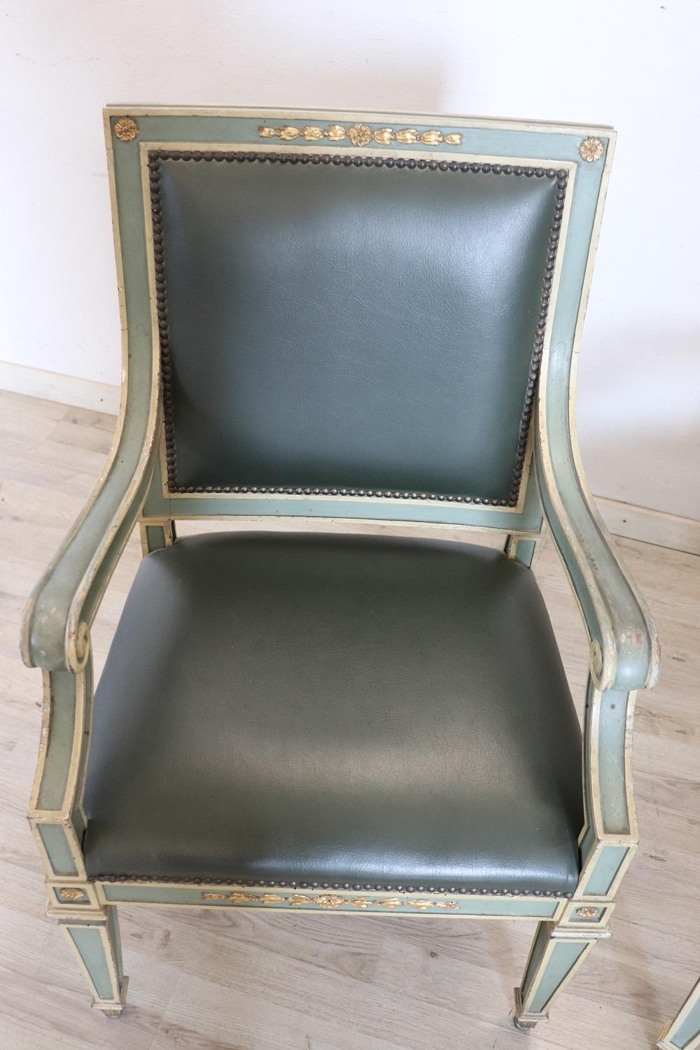 Anfang des 20. Jahrhunderts Italienische Sessel im Louis-XVI-Stil im Zustand „Relativ gut“ im Angebot in Casale Monferrato, IT