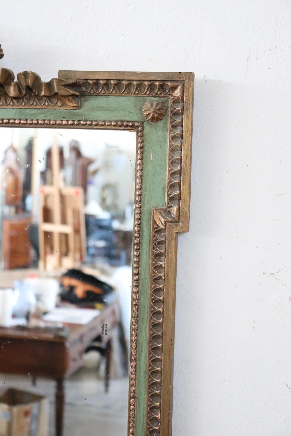 Wood Early 20th Century Italian Louis XVI Style Wall Mirror