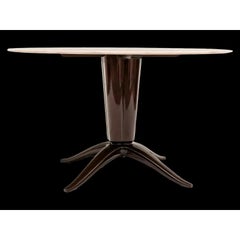 Early 20th Century Italian Mahogany Art Deco Marble Top Dining Table