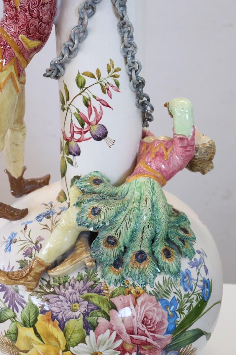Vase en céramique italien Majestic du début du 20e siècle Bon état - En vente à Casale Monferrato, IT