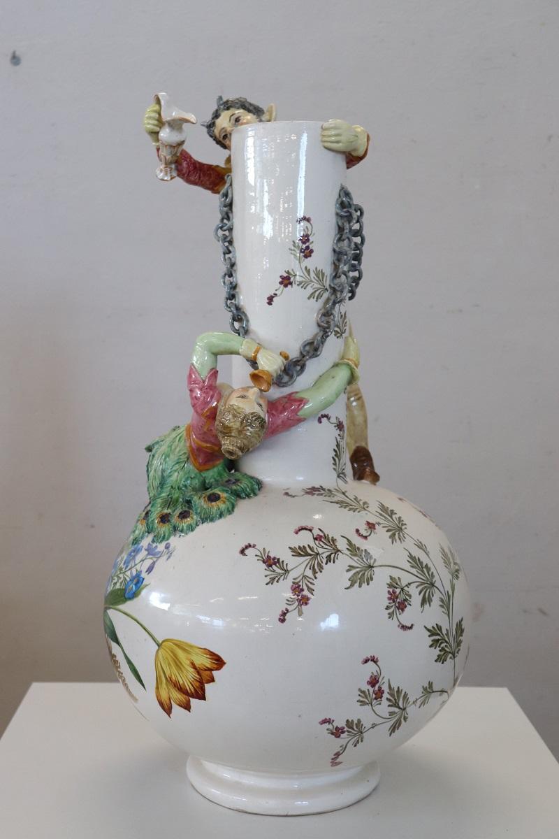 20ième siècle Vase en céramique italien Majestic du début du 20e siècle en vente