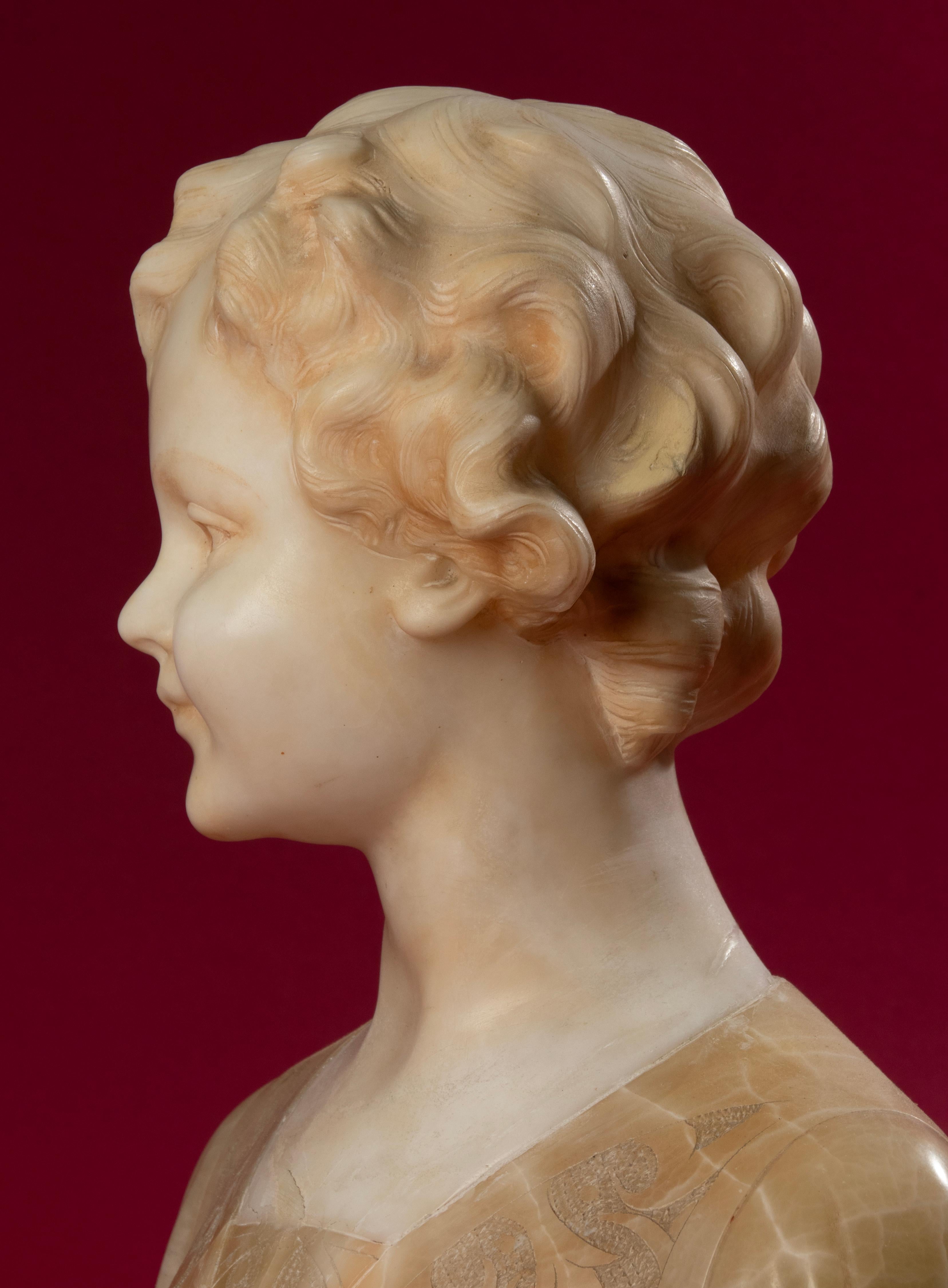 Early 20th Century Italian Marble Bust of a Child by Trefoloni 9