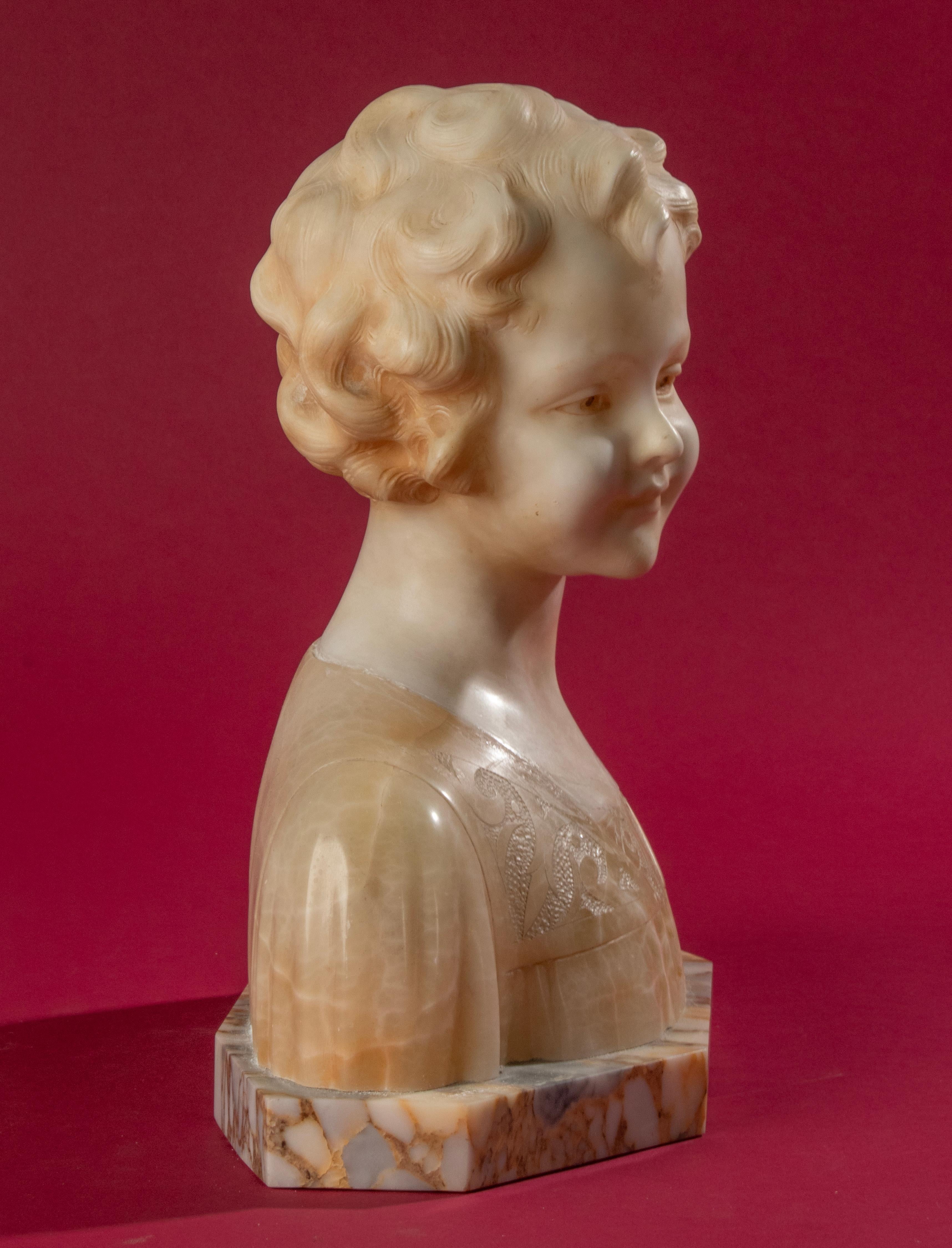 Early 20th Century Italian Marble Bust of a Child by Trefoloni 13
