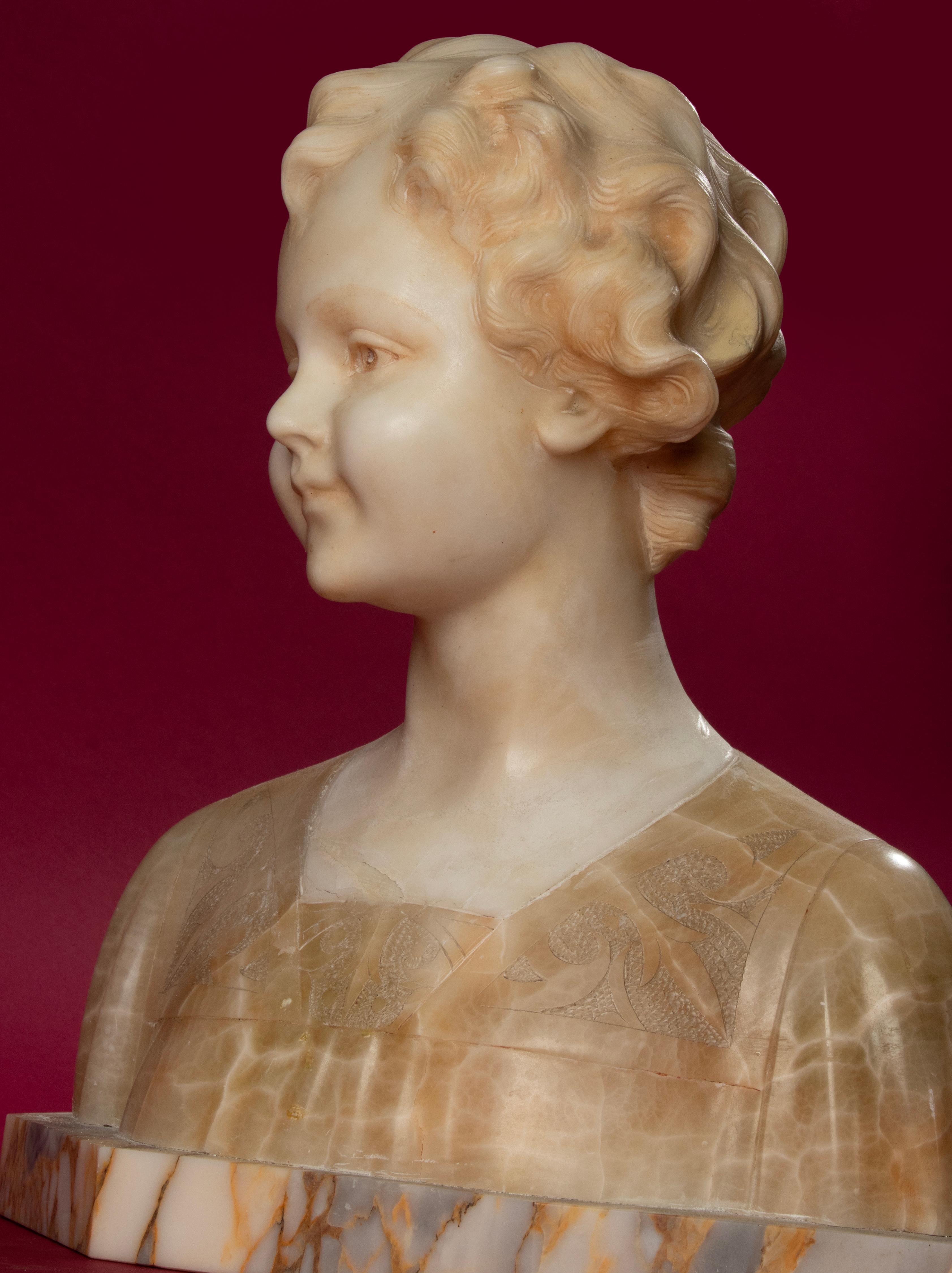 Early 20th Century Italian Marble Bust of a Child by Trefoloni 14