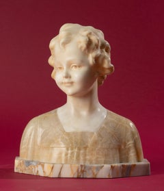 Early 20th Century Italian Marble Bust of a Child by Trefoloni
