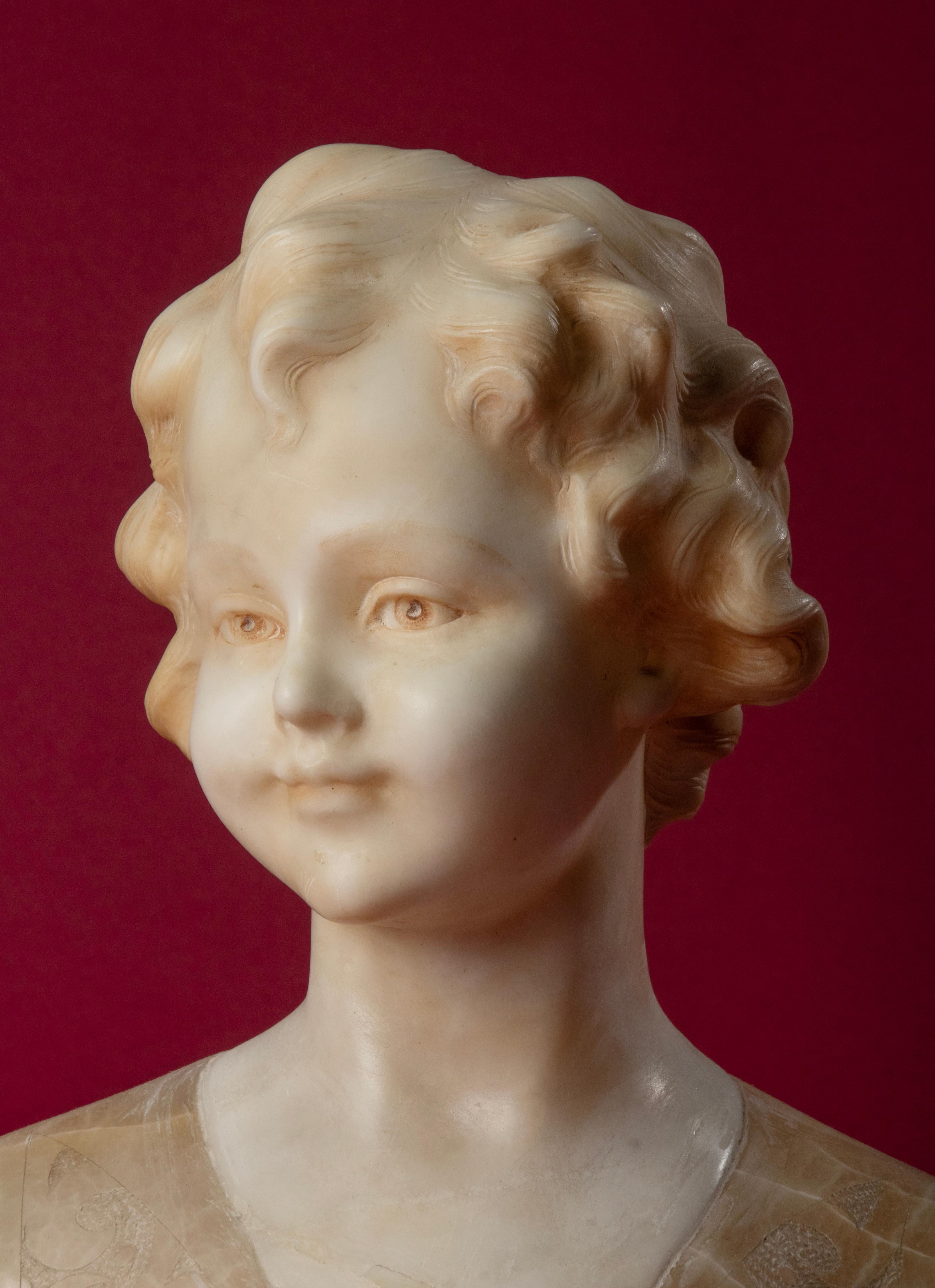 Early 20th Century Italian Marble Bust of a Child by Trefoloni 1