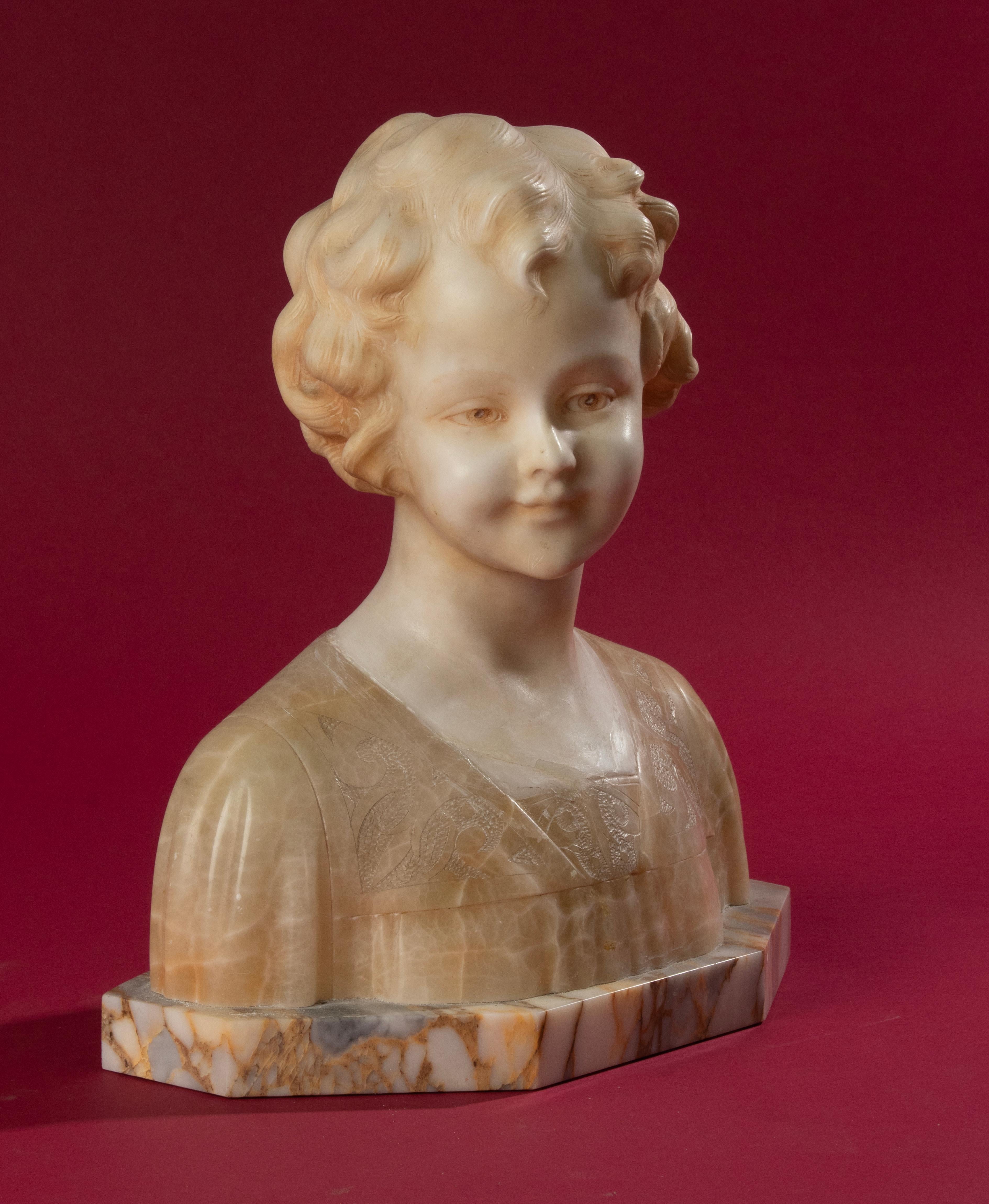 Early 20th Century Italian Marble Bust of a Child by Trefoloni 2