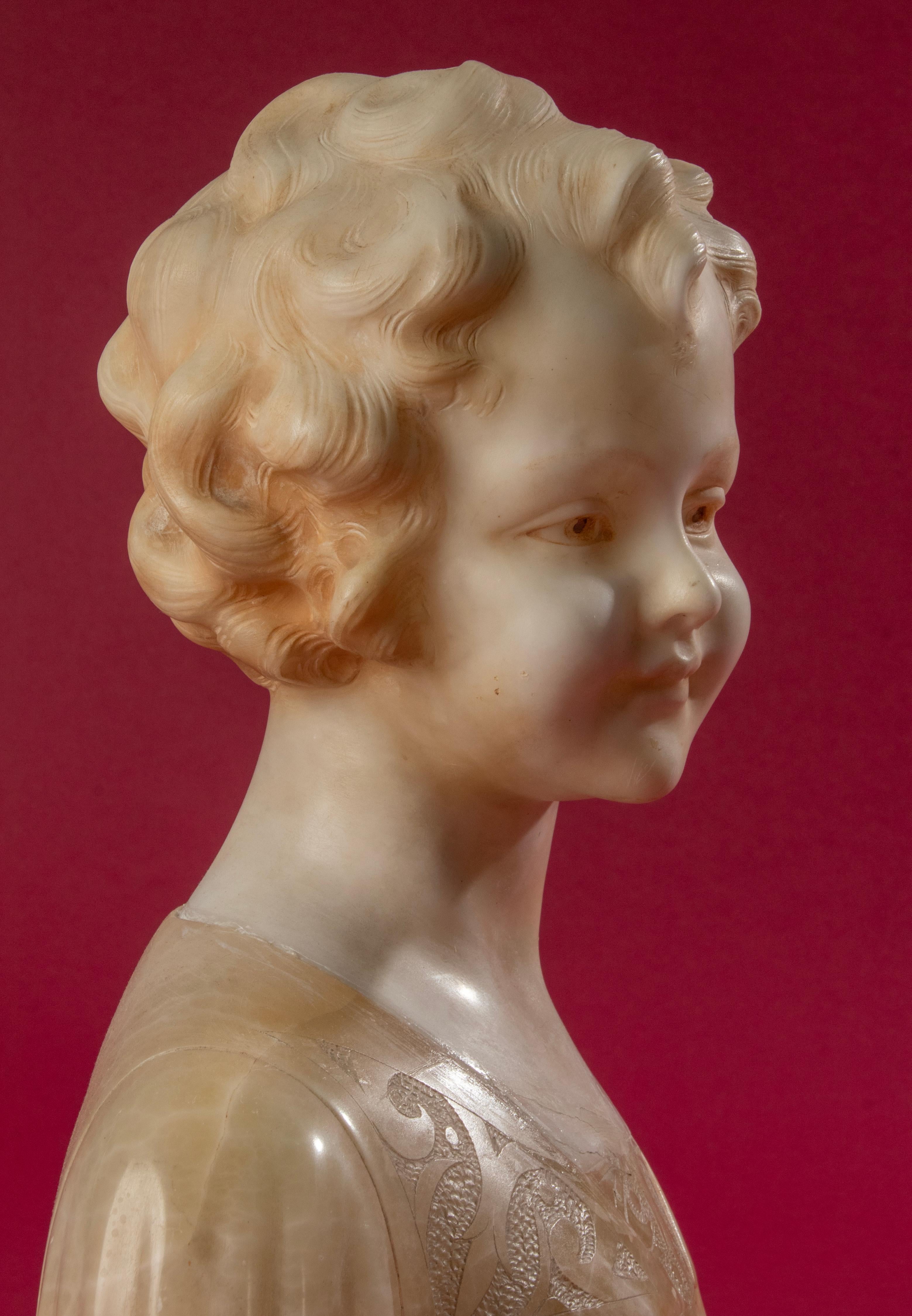 Early 20th Century Italian Marble Bust of a Child by Trefoloni 3