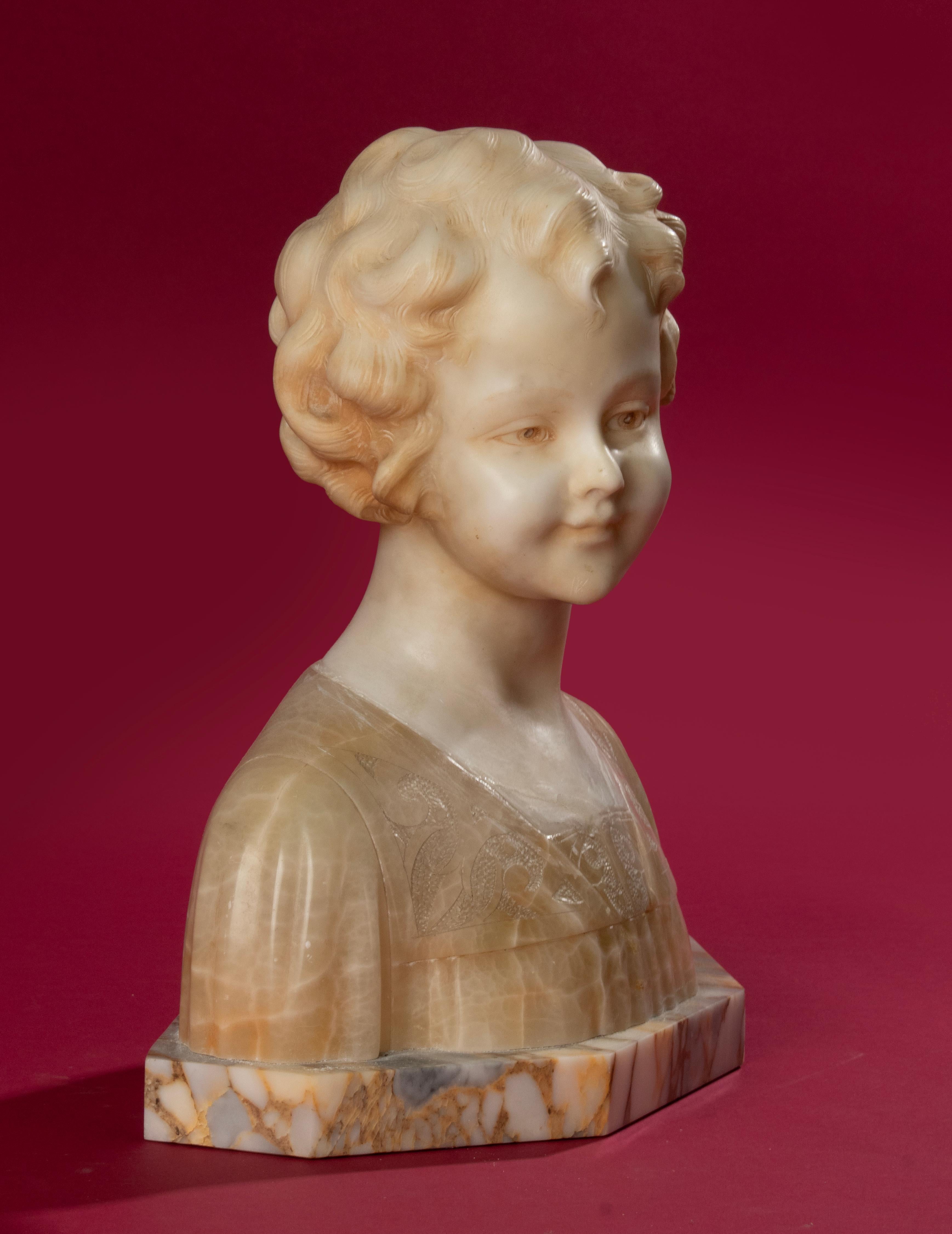 Early 20th Century Italian Marble Bust of a Child by Trefoloni 4
