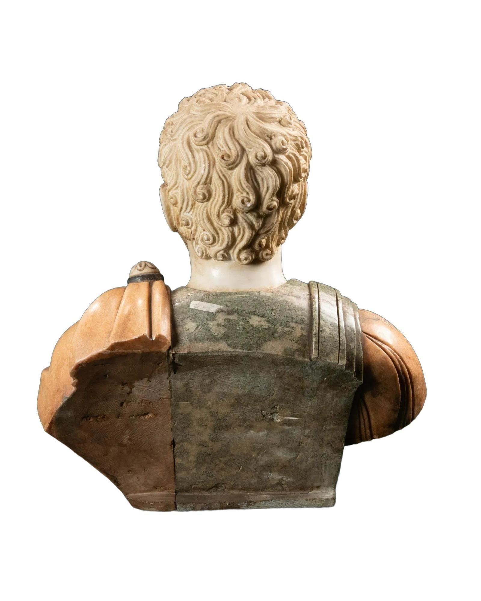 Early 20th Century Italian Marble Bust of Roman Emperor Caracalla For Sale 1