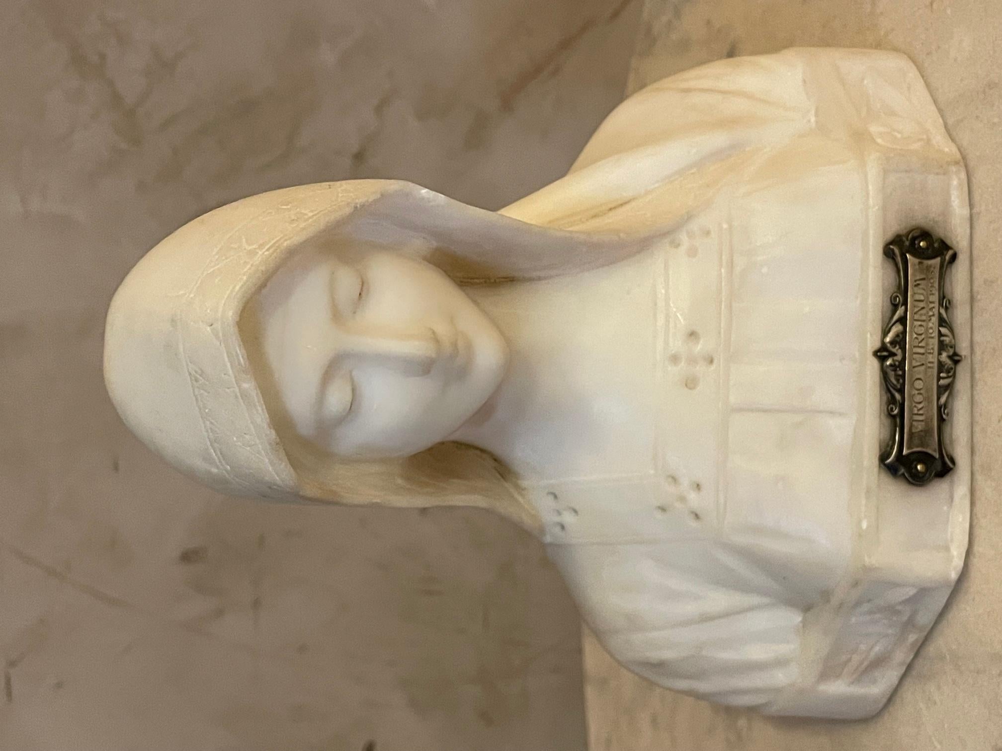 Early 20th Century Italian Marbre Virgin Statue, 1908s 6