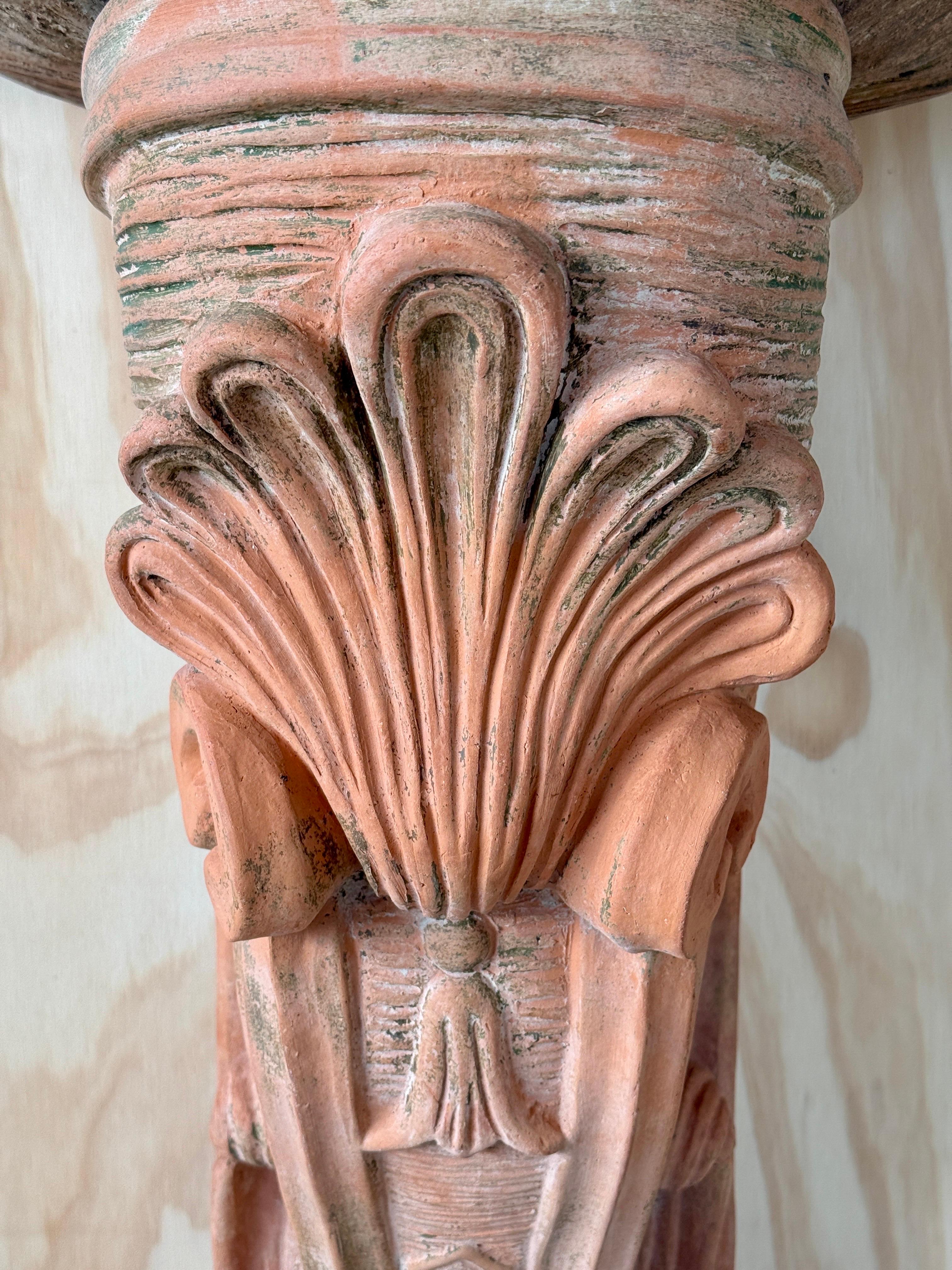 Early 20th Century Italian Mediterranean Terracotta Sculptural Bacchus Fountain For Sale 10