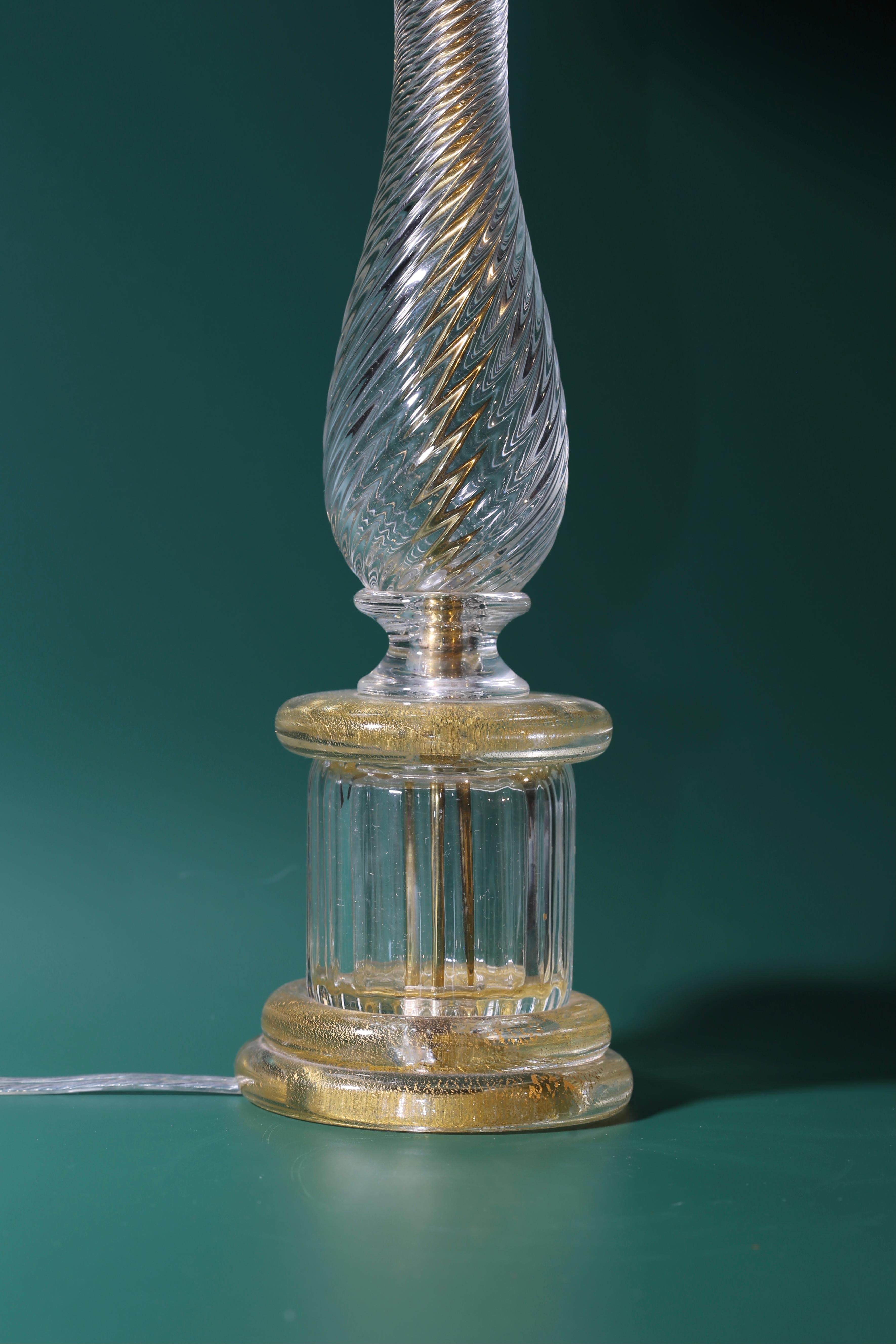 Early 20th Century Italian Murano Glass Art Lamp For Sale 3