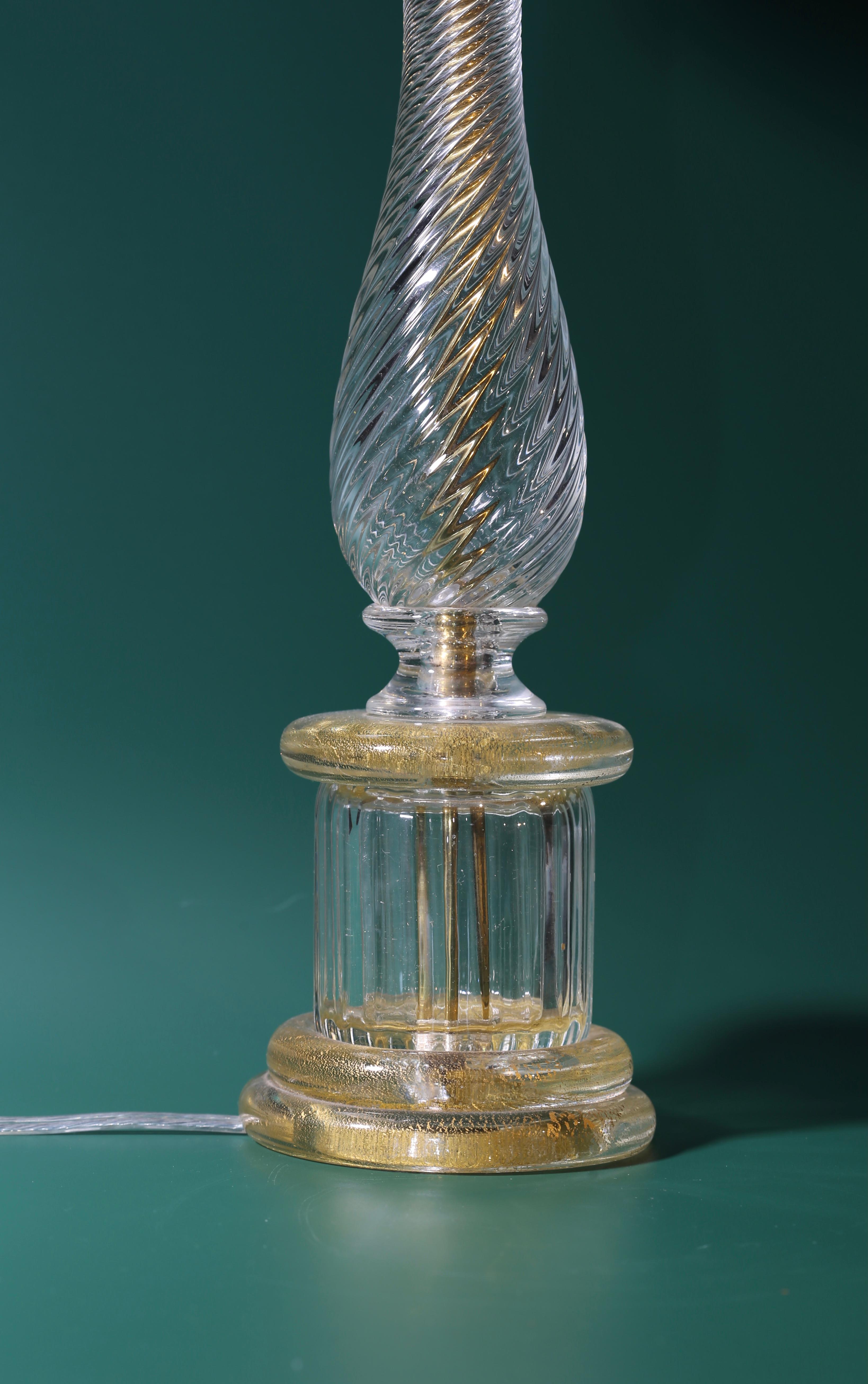 Early 20th Century Italian Murano Glass Art Lamp For Sale 4