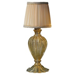Early 20th Century Italian Murano Glass Art Lamp in Gold Color