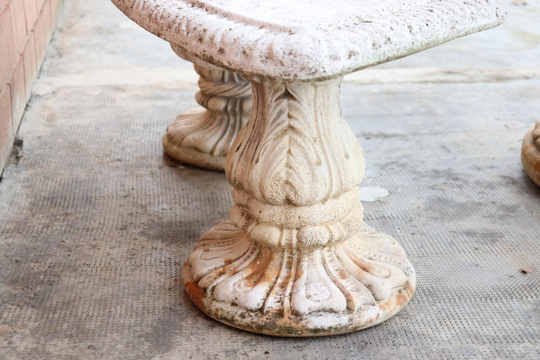 Mid-20th Century Early 20th Century Italian Neoclassical Garden Set Table Bench and Two Stools