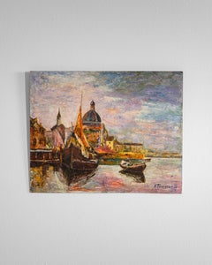 Early 20th Century Italian Oil On Canvas Venetian Scene