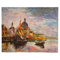 Early 20th Century Italian Oil On Canvas Venetian Scene
