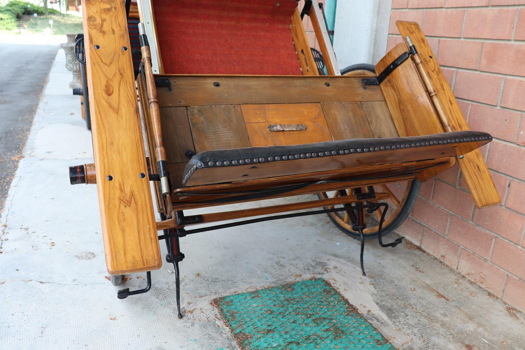 Early 20th Century Italian Pair of Horse Drawn Carriage Buggy Carriage Wagon 3