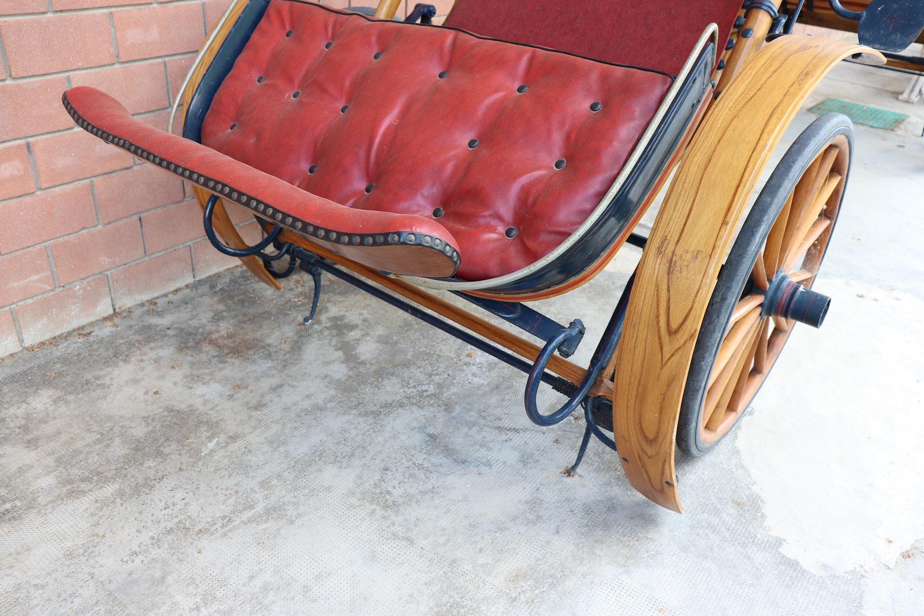 Early 20th Century Italian Pair of Horse Drawn Carriage Buggy Carriage Wagon 2