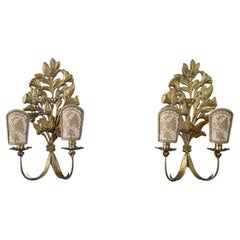 Early 20th Century Italian Pair of Wall Lights or Sconces in Gilded Metal