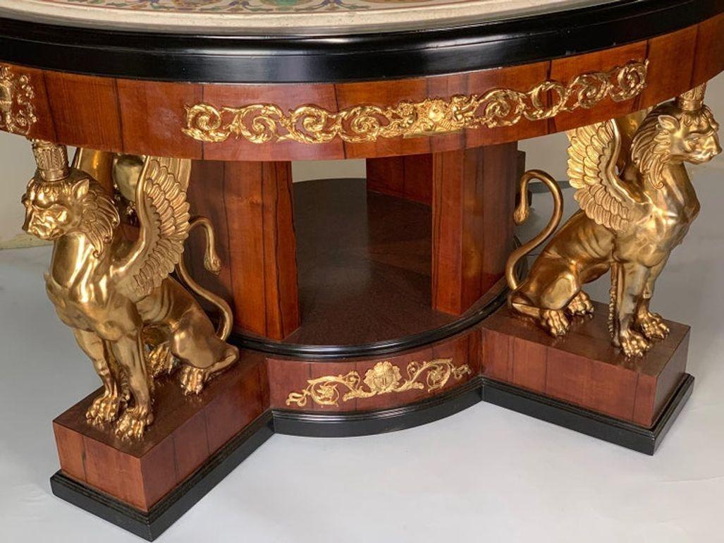 Table Empire en Pietra Dura italienne du début du 20e siècle en vente 5